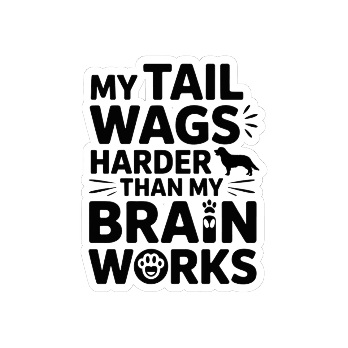 Funny Dog Tail Sticker - Playful Golden Retriever Vinyl Decal for Pet Lovers & Dog Owners