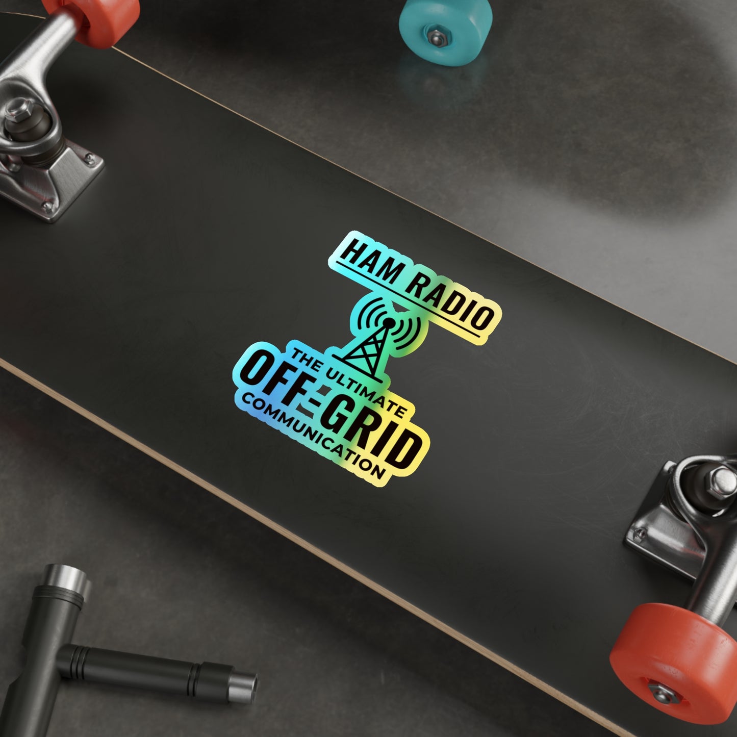 Amateur Ham Radio Operator Stickers Holographic Vinyl Decal - Off-Grid Comms & Field Radio