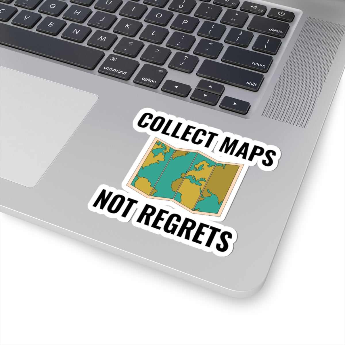 Wanderlust Quote Sticker - Vintage Cartography Vinyl Decal for Map Lovers