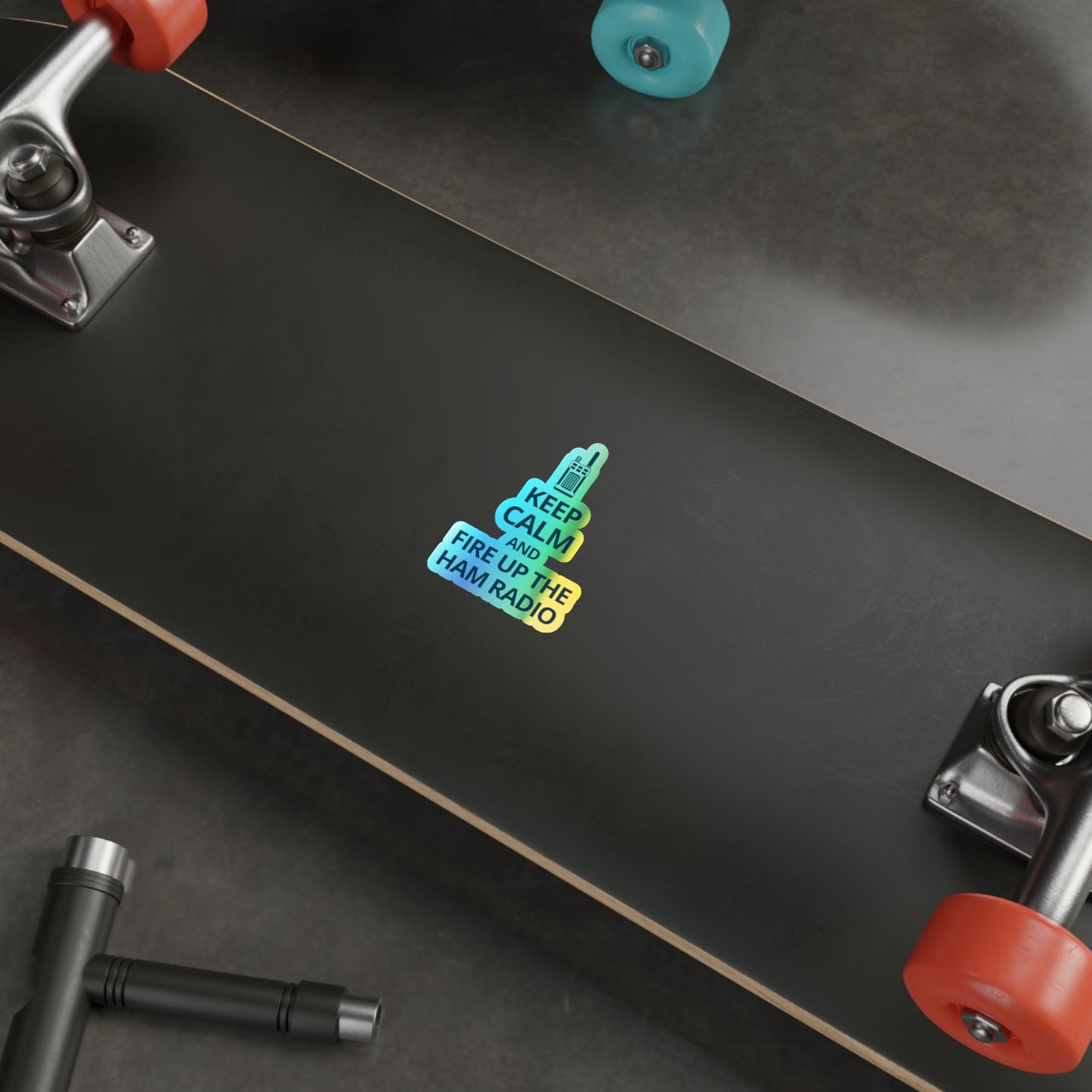 Amateur Ham Radio Operator Stickers Holographic Vinyl Decal - On Air & QSO for Radio Enthusiasts