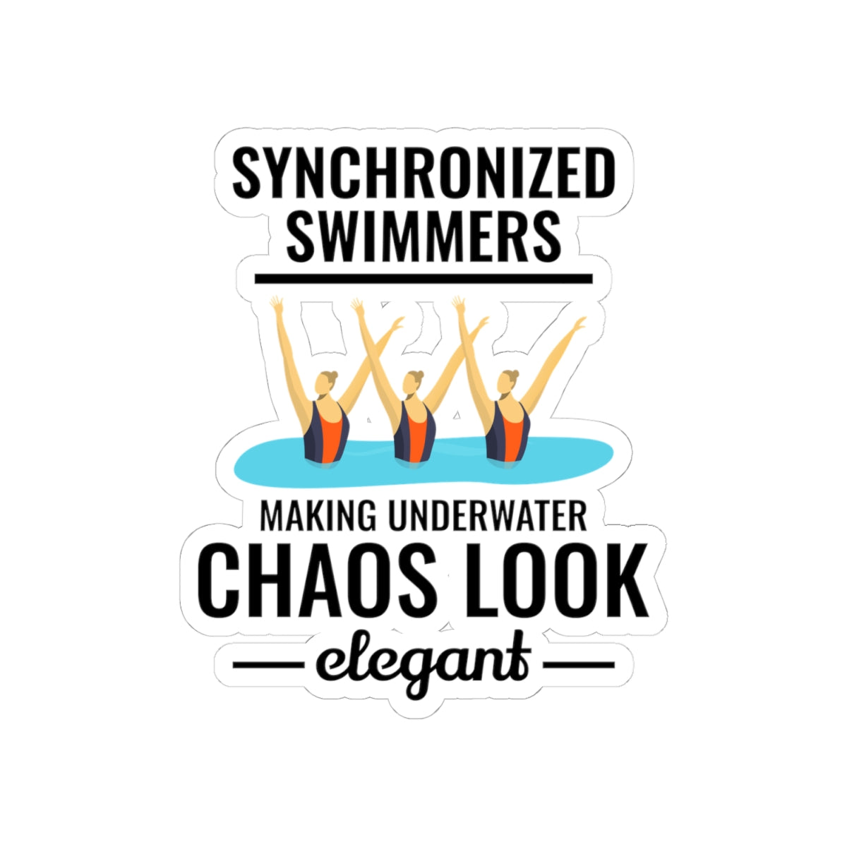 Artistic Synchronized Swimming Sticker - Elegant Chaos Vinyl Decal for Athletes