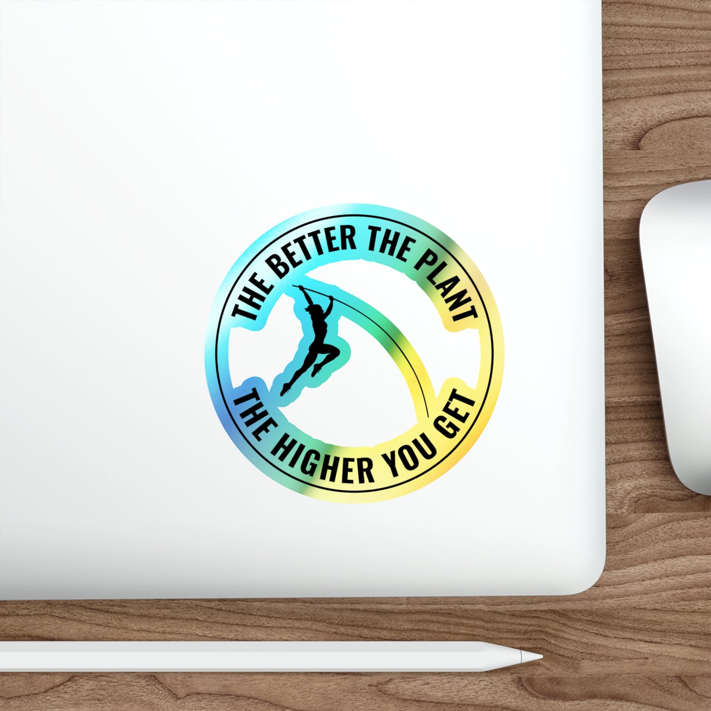 Pole Vault Sticker Inspirational Holographic Vinyl - Motivational Track & Field Decal for Jumpers & Athletes