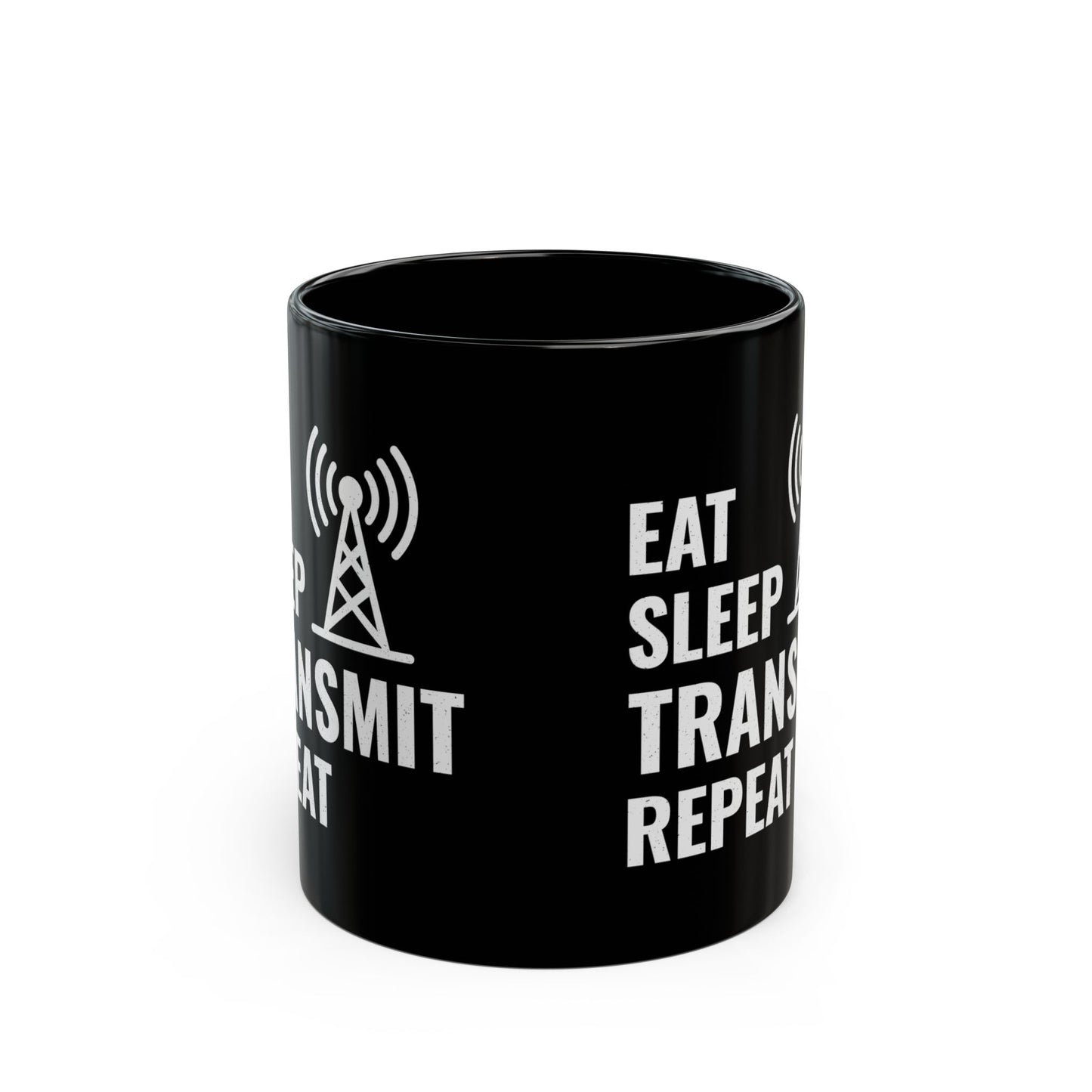 "Amateur Ham Radio Operator Mug - Eat Sleep Transmit Repeat for Radio Enthusiasts 11 oz"