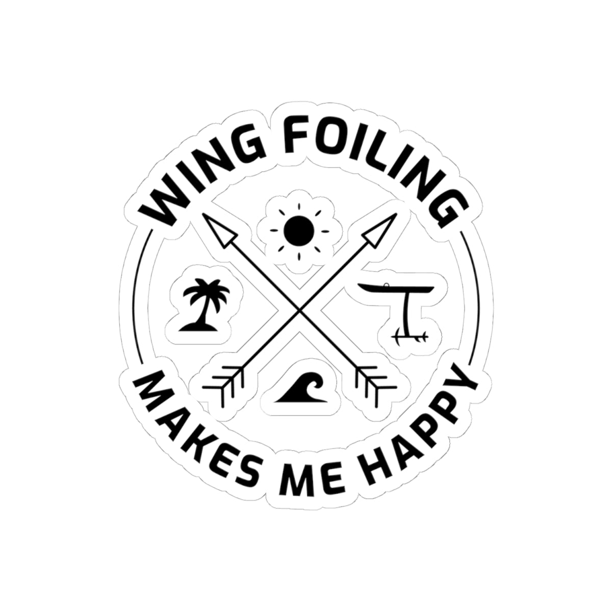 Wing Foiling Sticker Vinyl Decal - Water Sports Passion for Surfers & Sailors