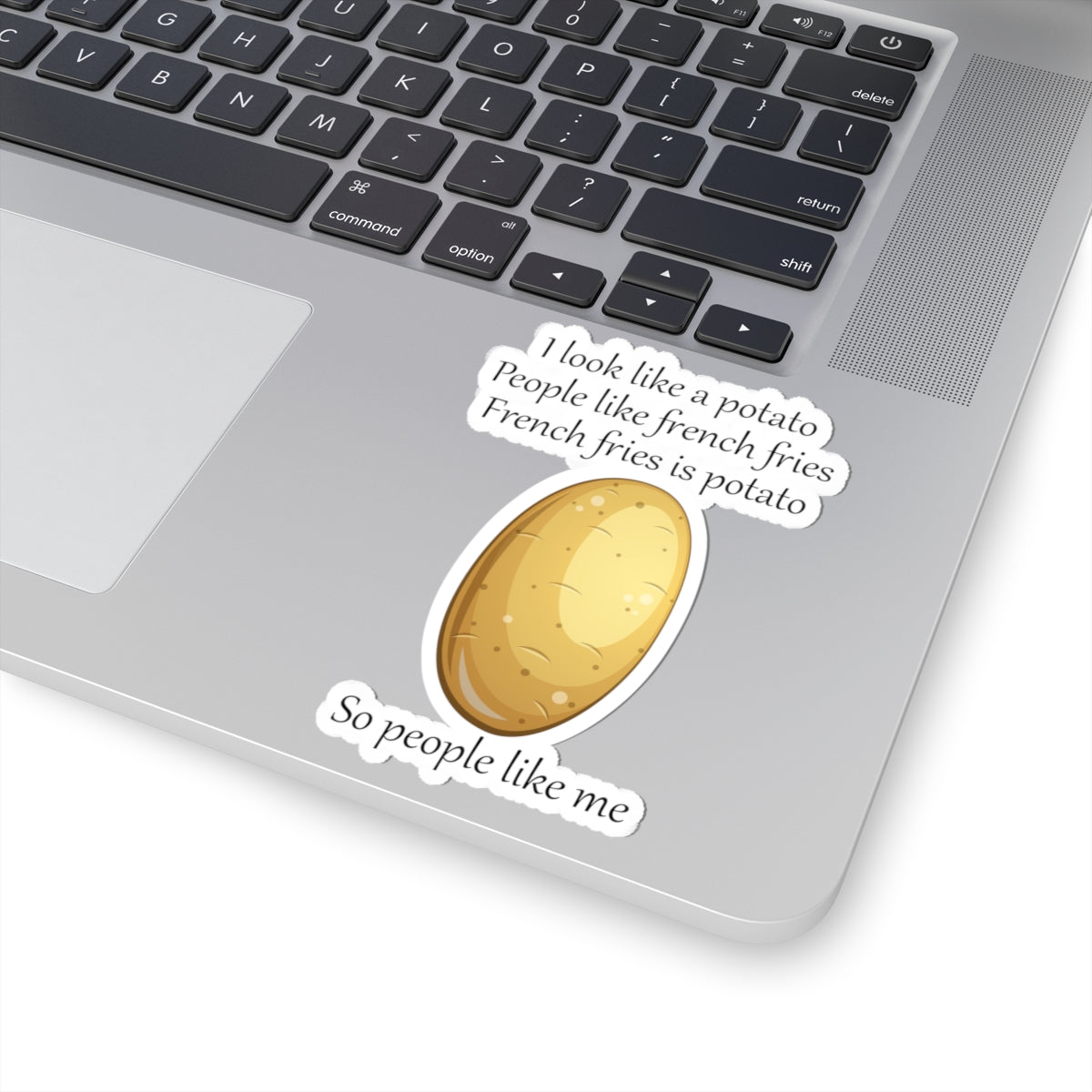 French Fry Logic Sticker - Potato Humor Vinyl Decal for Food Lovers & Veggie Fans