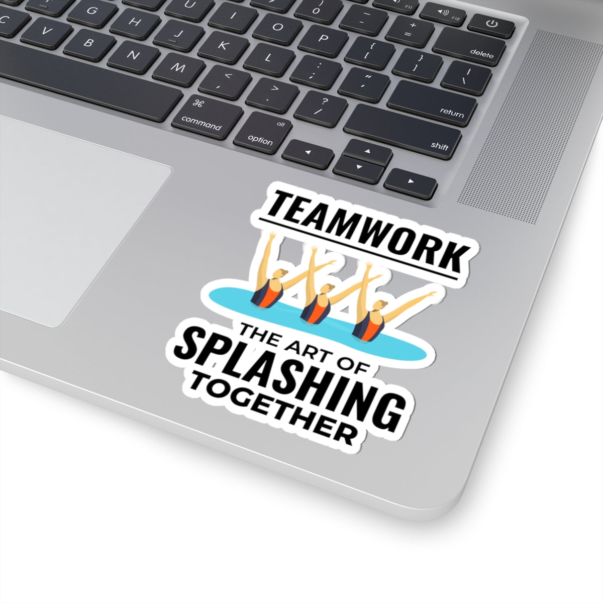 Playful Synchronized Swimming Sticker - Team Splash Art Vinyl Decal for Swim Teams