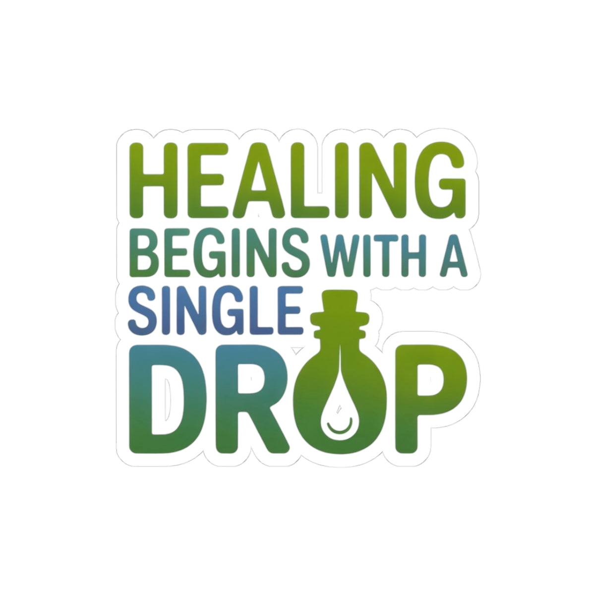 Homeopathy Healing Sticker - Single Drop Remedy Vinyl Decal for Homeopaths, Natural Medicine Fans
