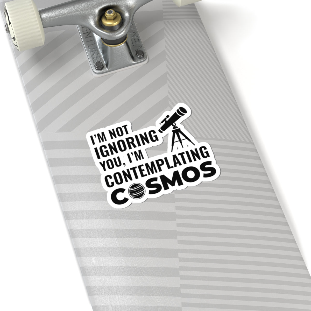 Astronomy Humor Sticker - Contemplating Cosmos Vinyl Decal for Space Thinkers & Scientists