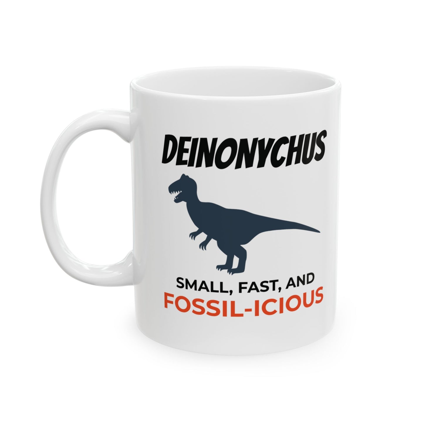 Dinosaur Fossil Mug - Deinonychus, Raptor - Paleontologist Gift