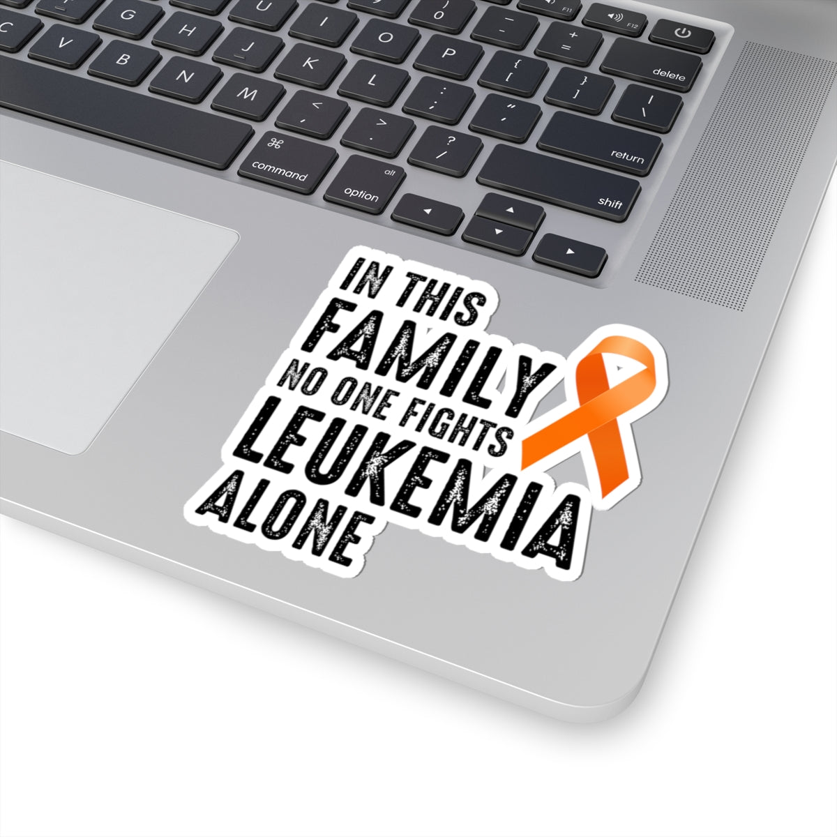 Leukemia Awareness Family Sticker - Orange Ribbon Vinyl Decal for Support Groups, Fighters, and Survivors