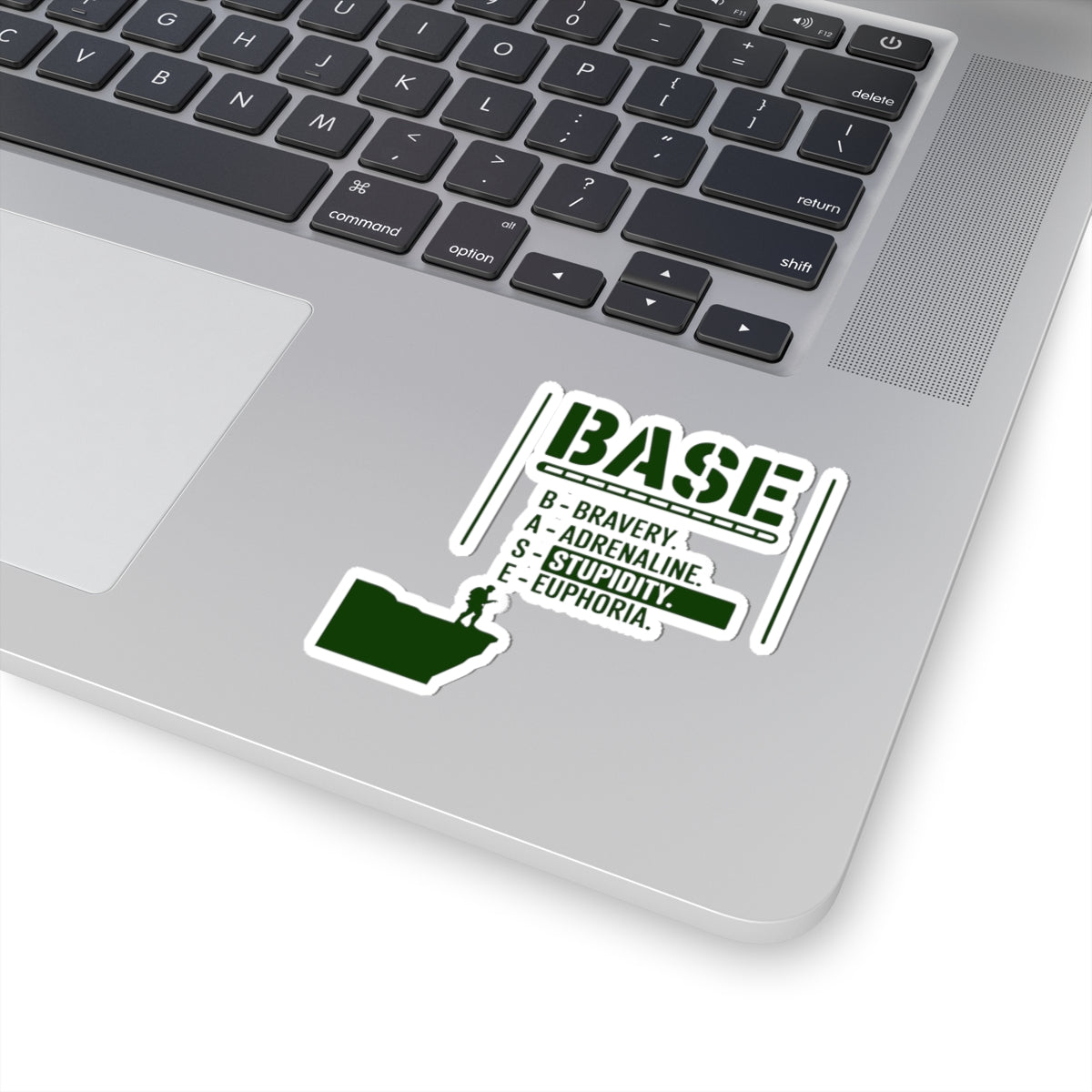 BASE Jumping Sticker – Funny Acronym Definition Stencil Decal for Extreme Sports Fans Adrenaline Junkies