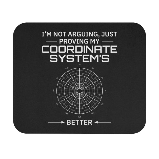 Funny GIS Mouse Pad - Coordinate System Joke with Non-Slip Rubber Base for Analysts