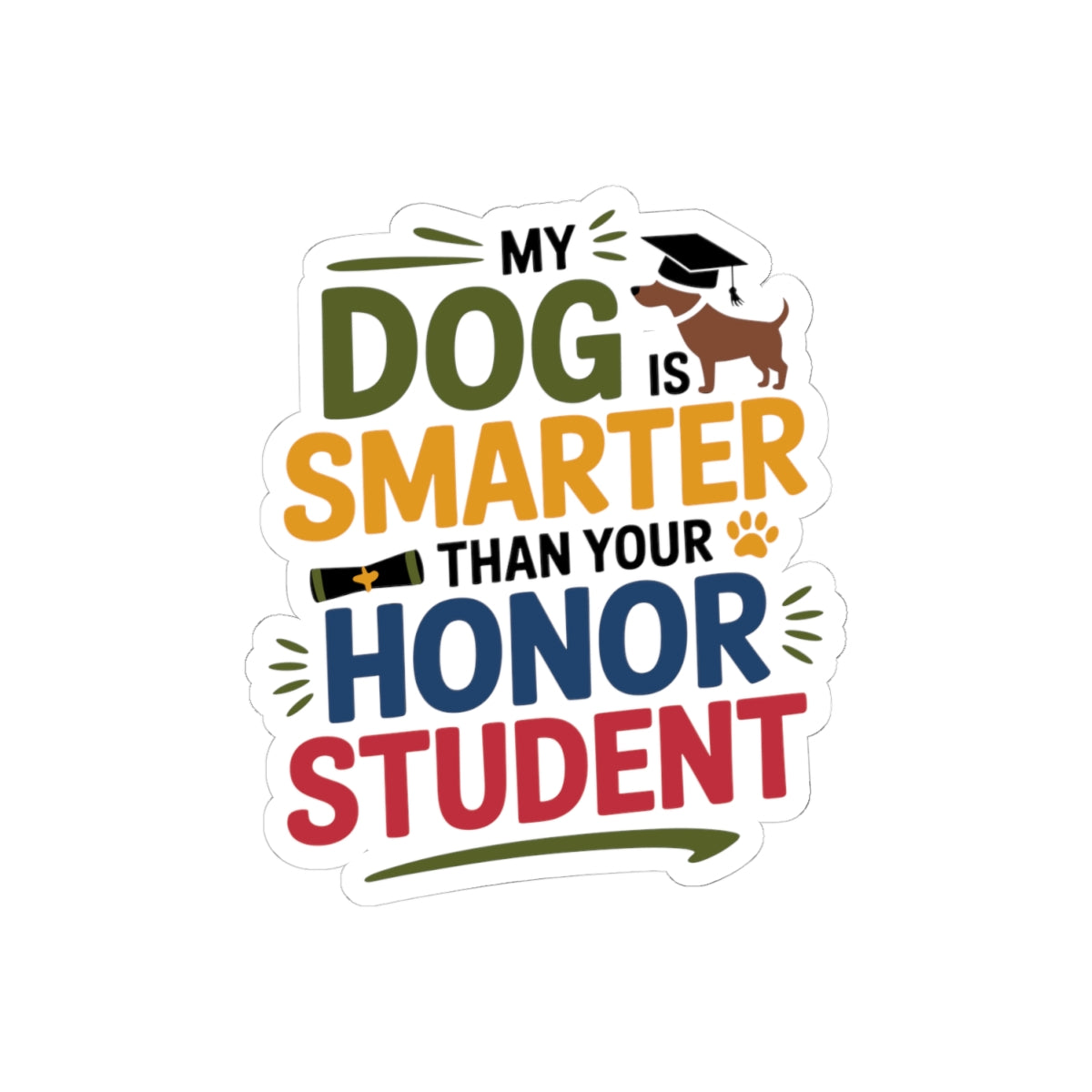 Funny Dog Training Sticker - Smart Pet Humor Vinyl Decal for Puppy Parents Animal Trainers College Students