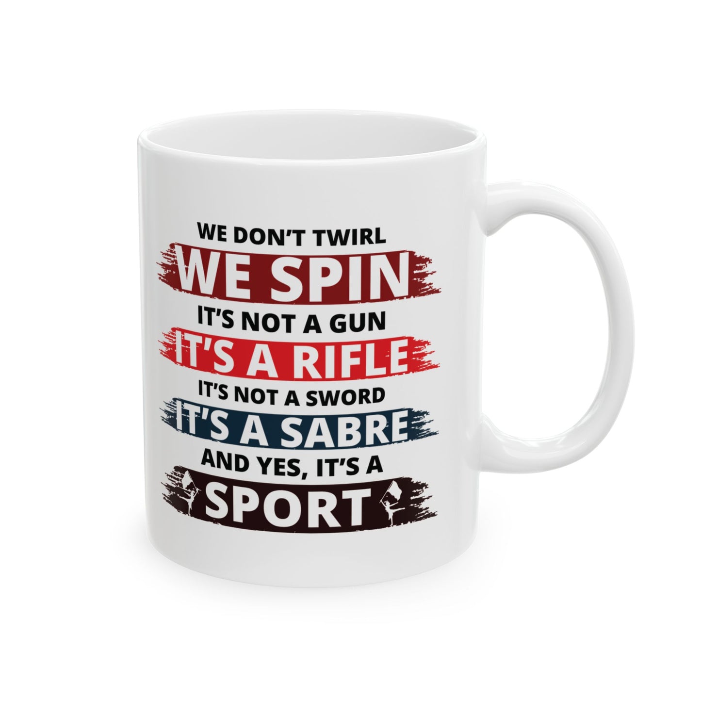 Color Guard Mug - Spin Rifle Sabre Design for Performers & Fans