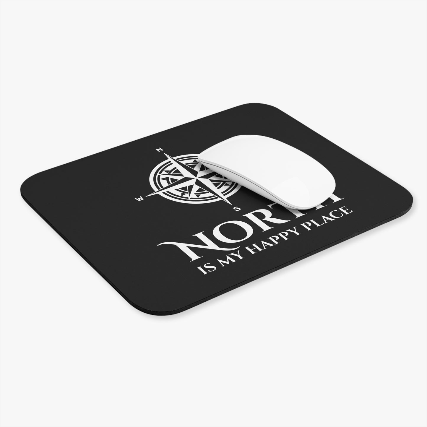 Humorous North Mouse Pad - Compass Geography Non-Slip Rubber Base for Travelers & Explorers