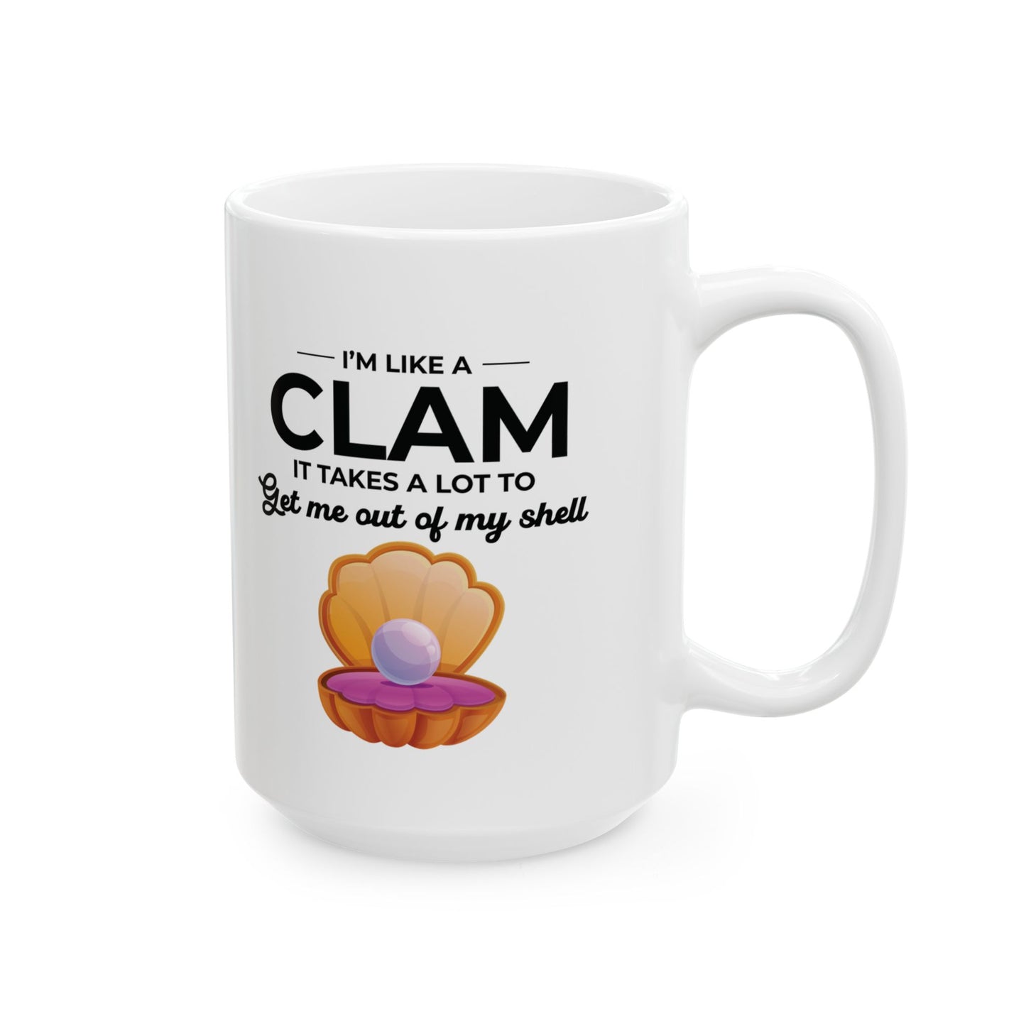 Clam Shell Mug, Introvert Humor, Ocean Lover Gift