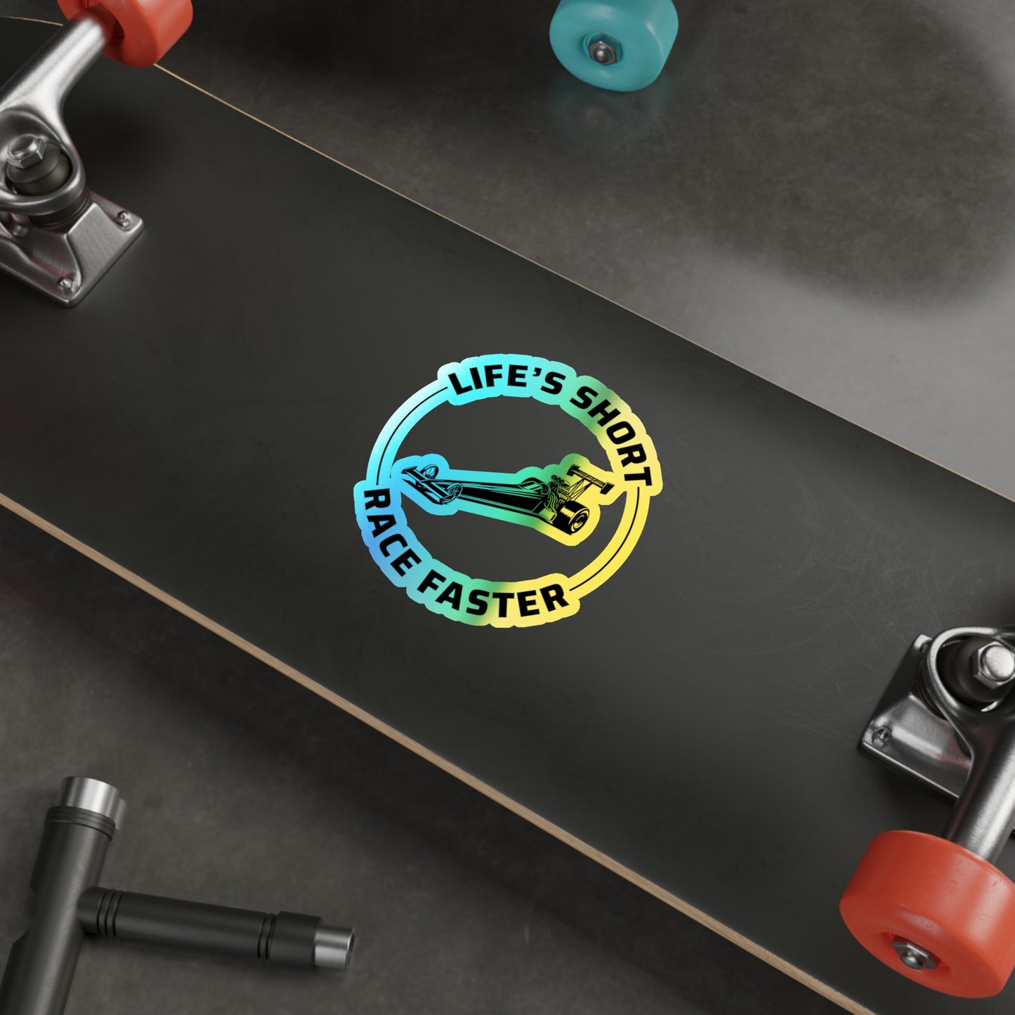 Dragster Drag Racing Holografische Aufkleber Vinyl – Lustiger Rennwagen-Aufkleber für Track Day-Fans