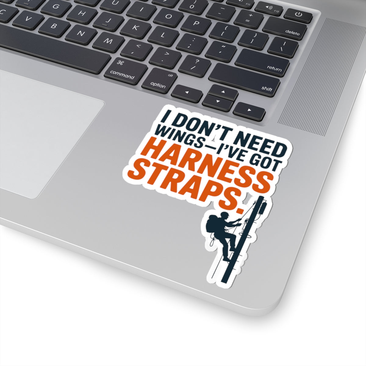 Tower Climber Sticker - No Wings Harness Straps Vinyl Decal for Telecom Technicians