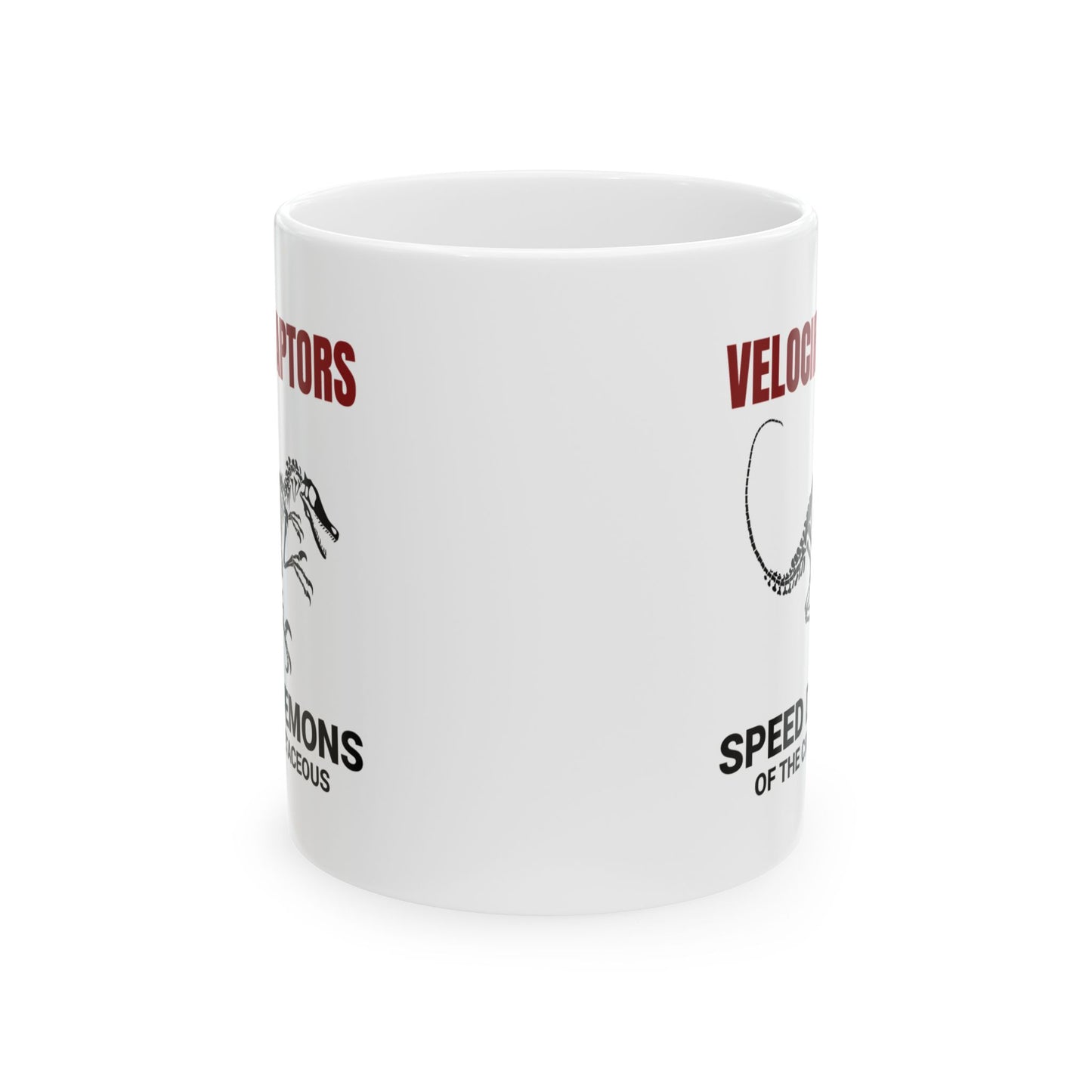 Velociraptor Dinosaur Fossil Mug - Cretaceous Predator Design