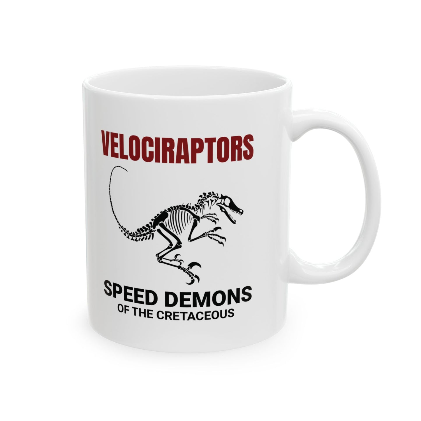 Velociraptor Dinosaur Fossil Mug - Cretaceous Predator Design