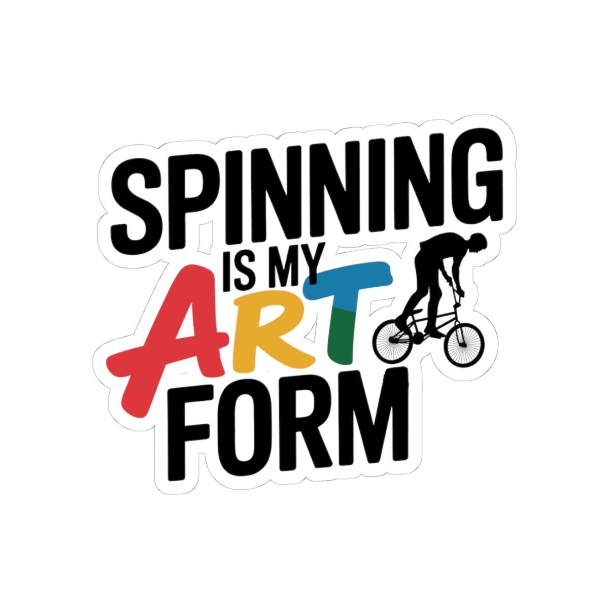 Dynamic Indoor Cycling Sticker - Art Form Spinning Vinyl Decal for Unicycle Performers, Studio Riders, Artistic Teams