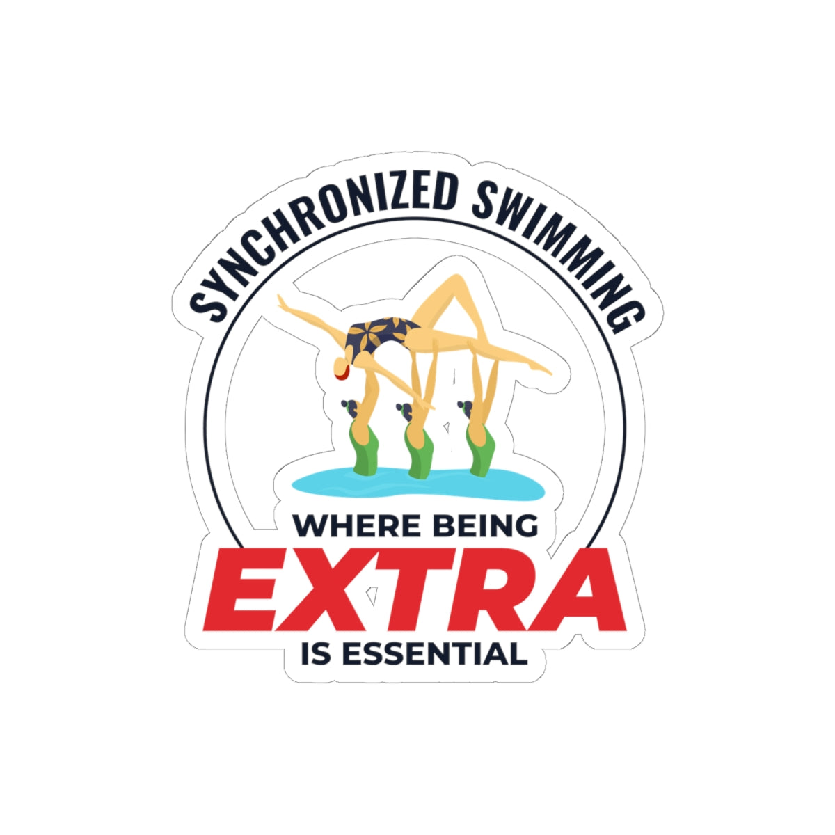 Dramatic Synchronized Swimming Sticker - Essential Extra Vinyl Decal for Athletes