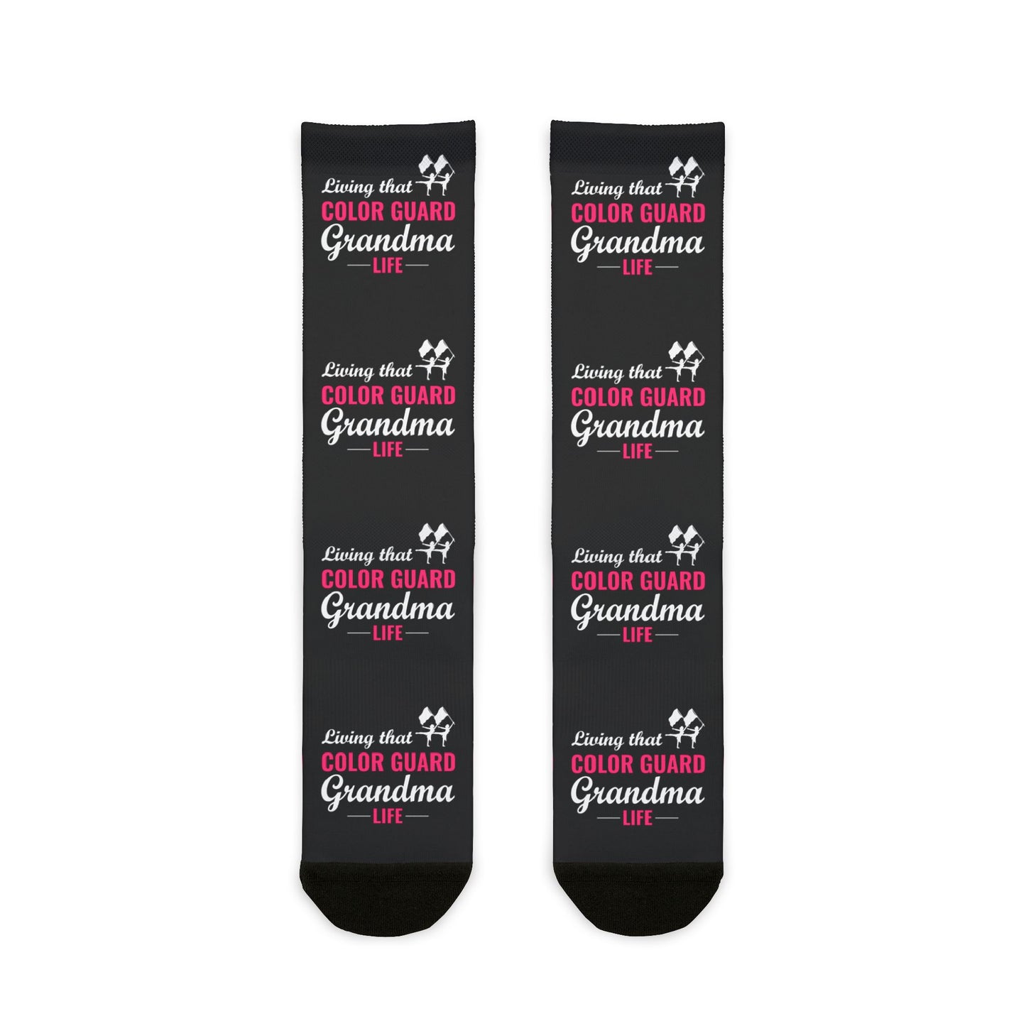 Color Guard Socks – Fun Design for Proud Grandmas, "Living That Color Guard Life"