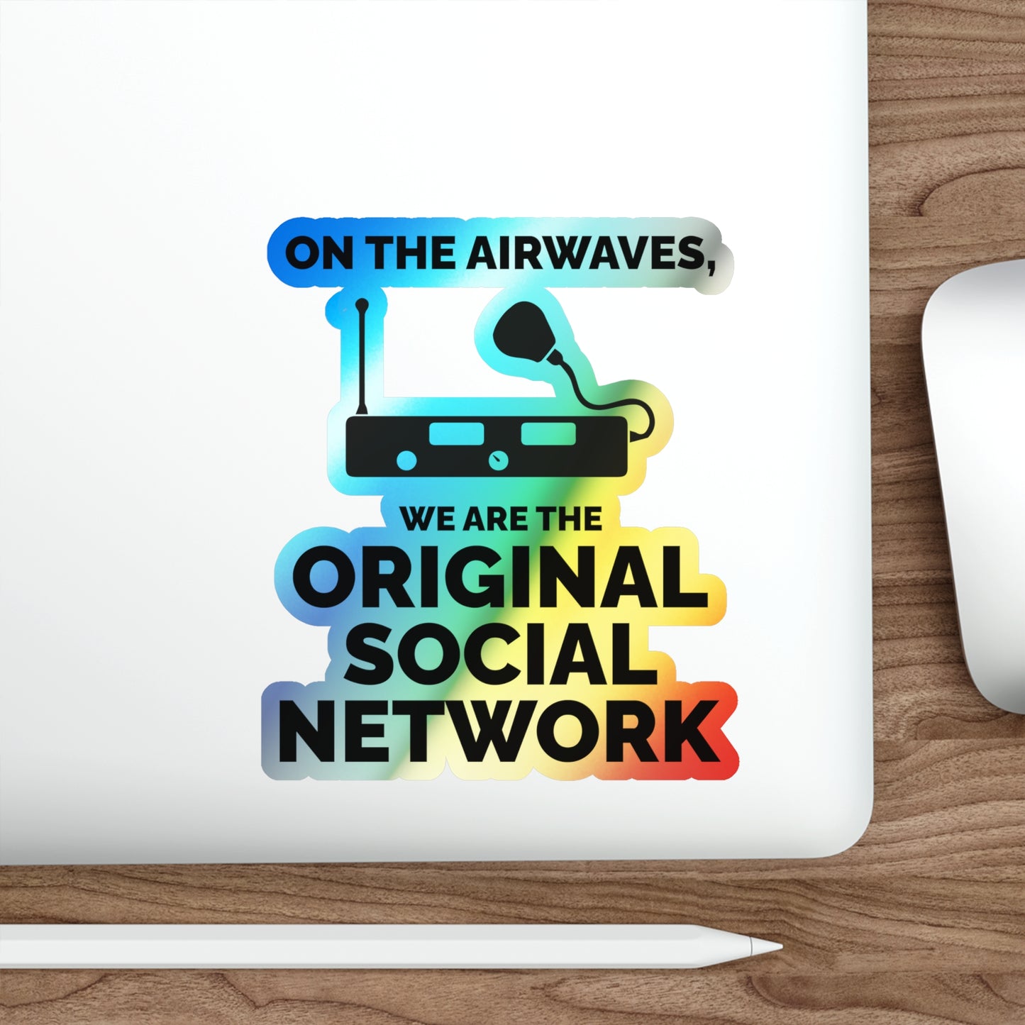 Amateur Ham Radio Operator Stickers Holographic Vinyl Decal - QSO Connections & Radio Community