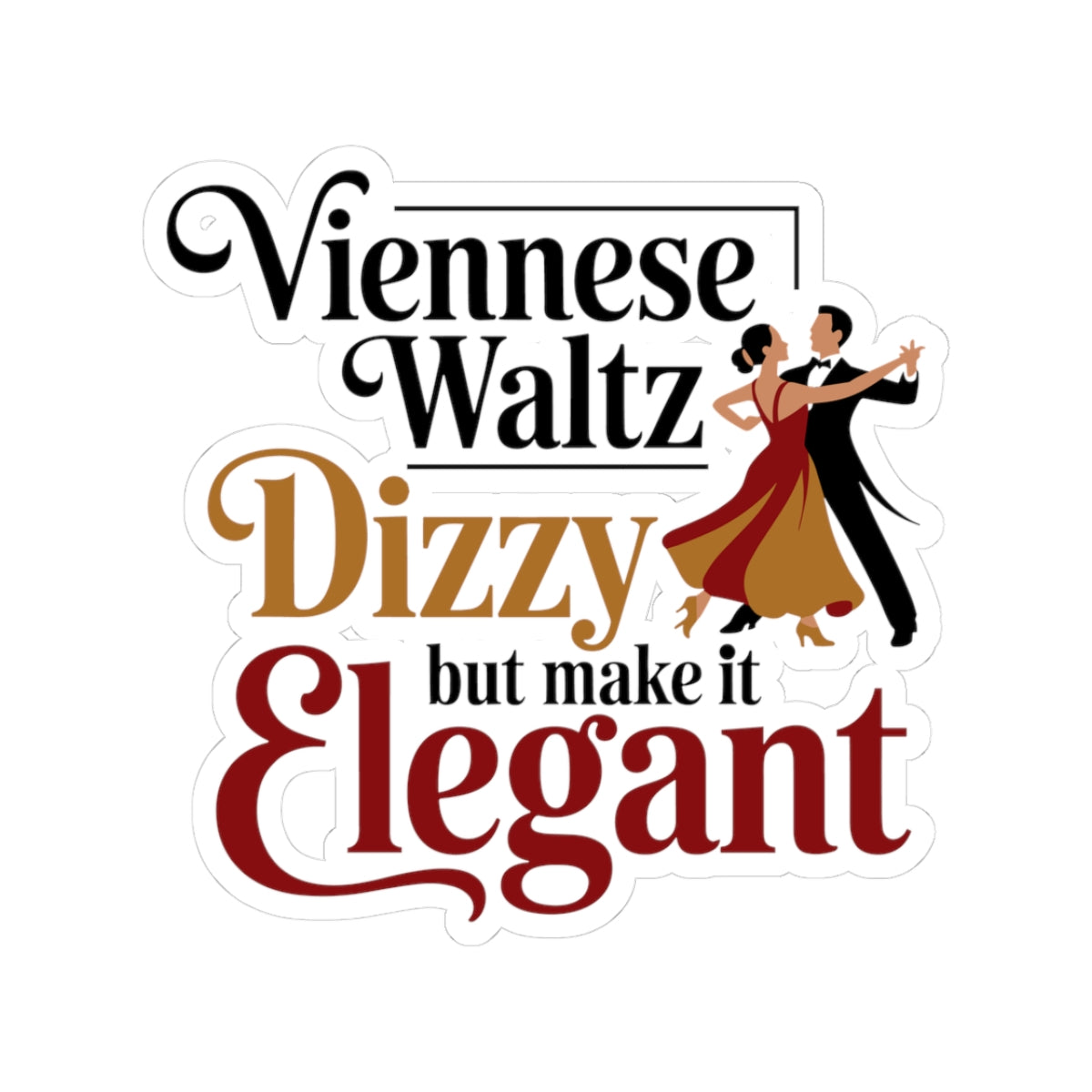 Viennese Waltz Style Sticker - Elegant Dizziness Vinyl Decal for Dancers, Ballroom Artists