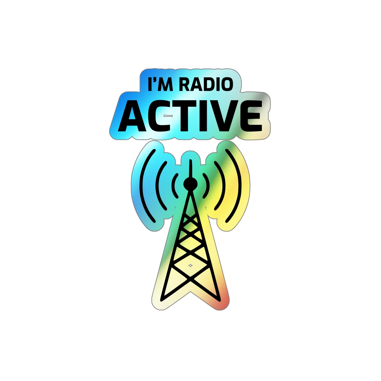 Amateur Ham Radio Operator Stickers Holographic Vinyl Decal - Morse Code & Shortwave for Radio Enthusiasts