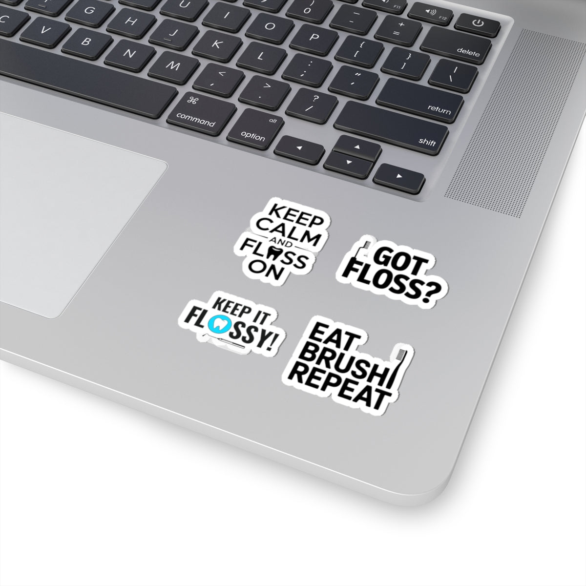 Dental Theme Sticker Bundle - 4Pcs Floss Humor Vinyl Decals for Dental Hygienists