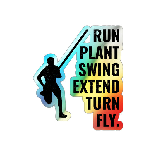 Pole Vault Stickers Holographic - Athlete Training Jumping Decal for Sports Lovers