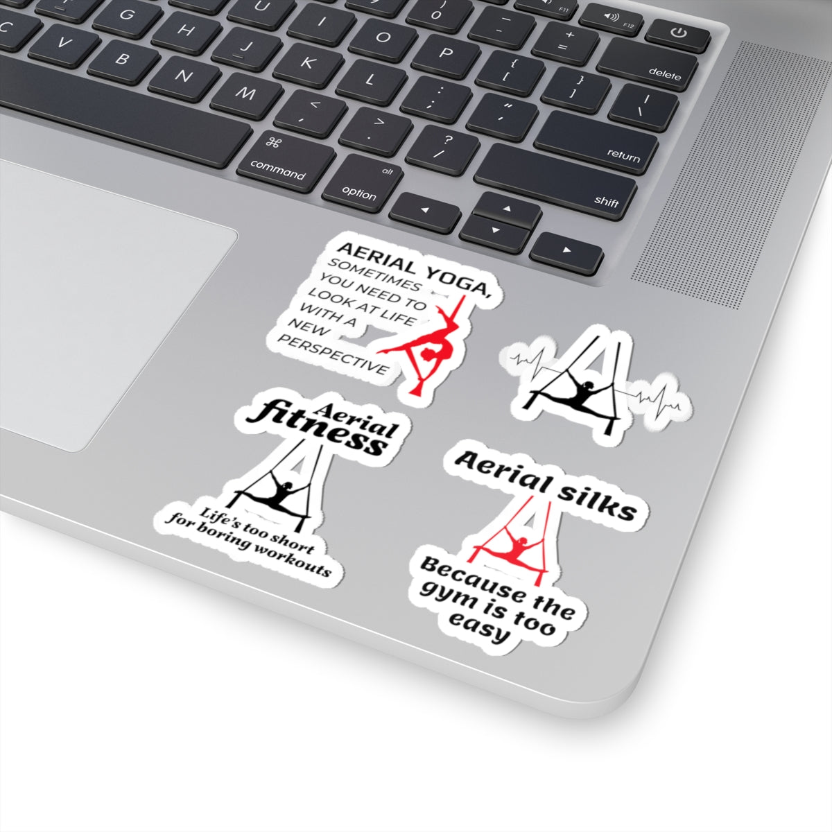 Aerial Silk Sticker Pack – 4 PCS Funny Gym Too Easy Boring Workouts Decal Set for Aerialists Fitness Lovers