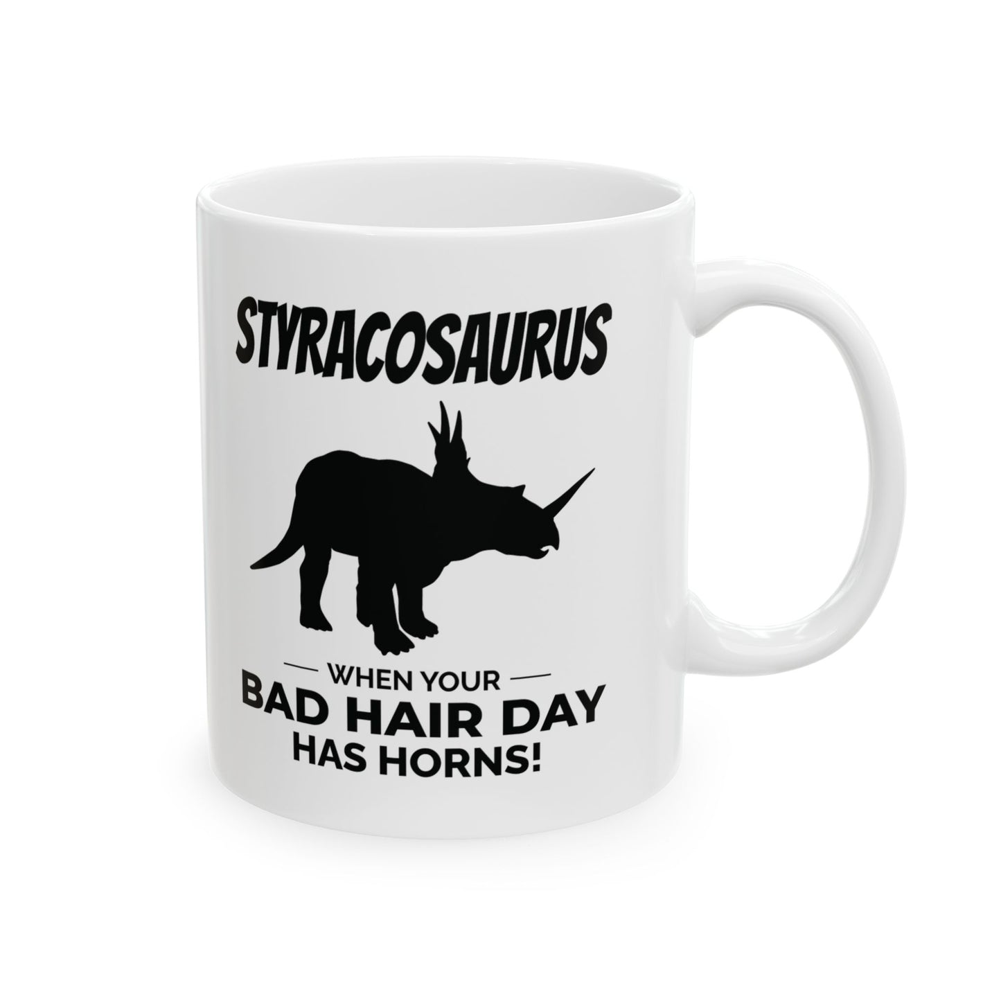 Taza con fósil de dinosaurio - Styracosaurus, cuernos - Regalo con humor sobre dinosaurios 