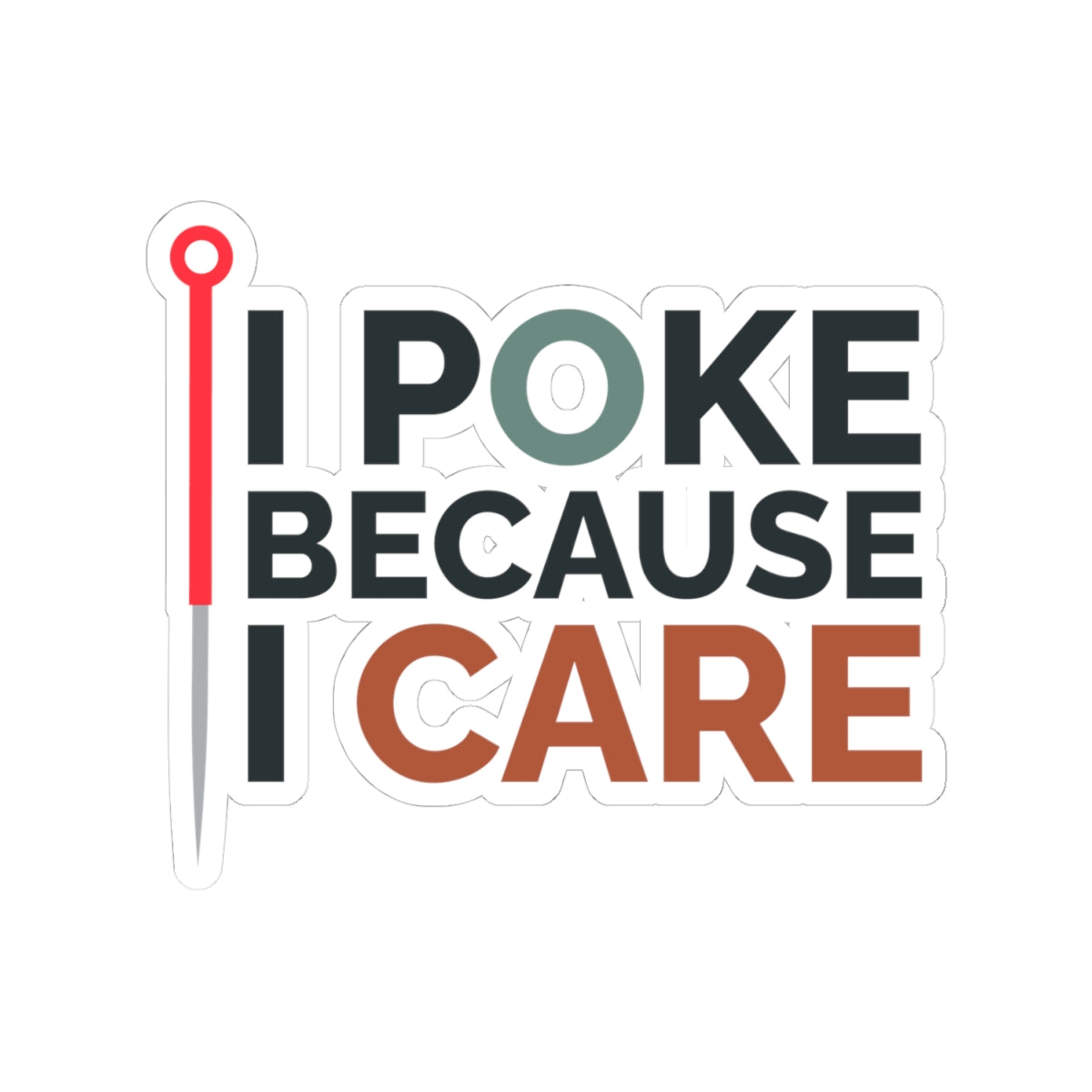 Caring Acupuncturist Sticker - Compassionate Poke Vinyl Decal for TCM Practitioners, Healers