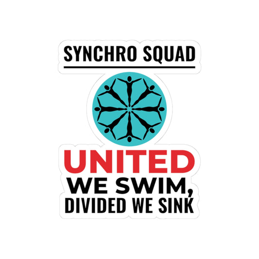 Teamwork Synchronized Swimming Sticker - United We Swim Vinyl Decal for Squads