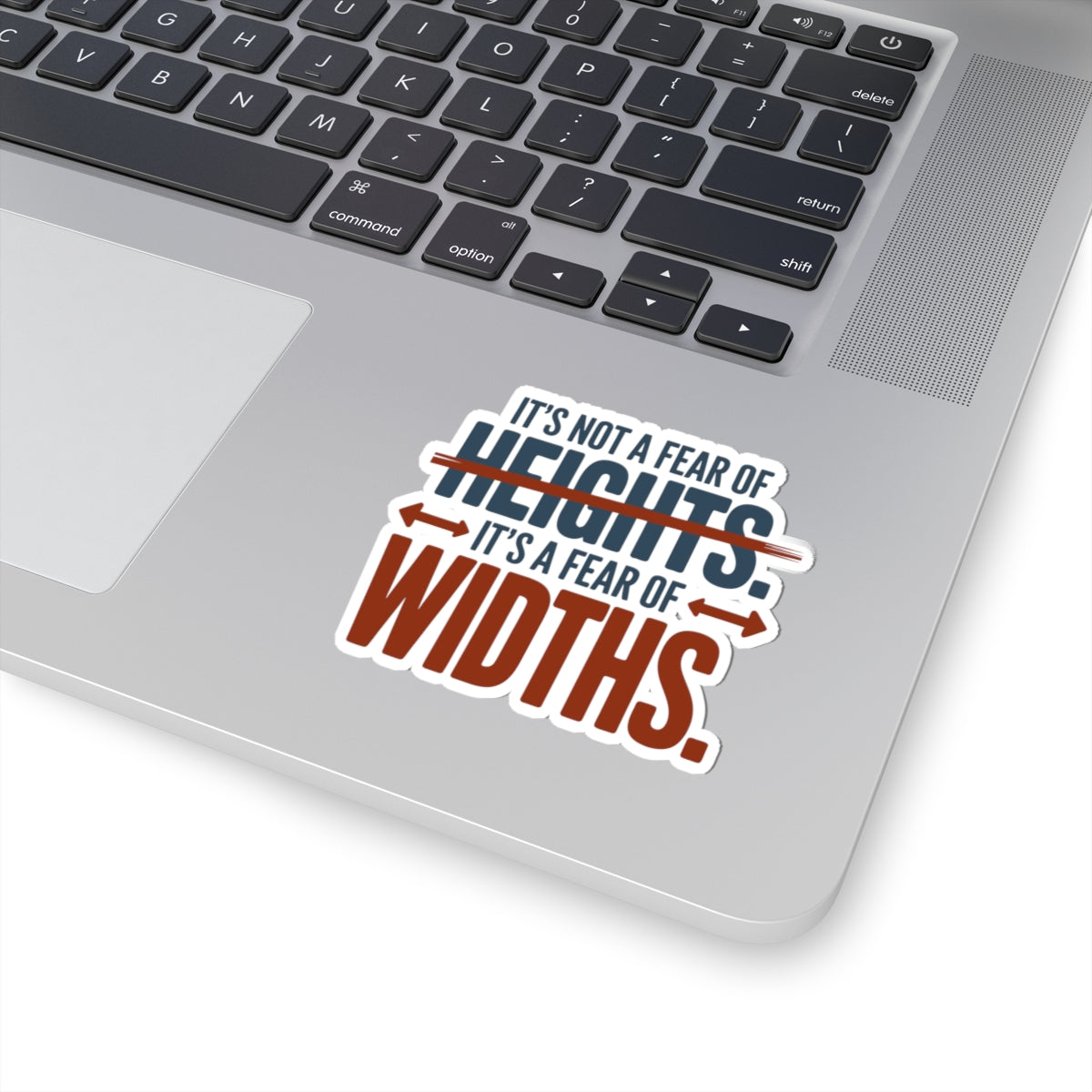 BASE Jumping Sticker – Witty Fear of Widths Strikethrough Decal for Extreme Sports Fans Thrill Seekers