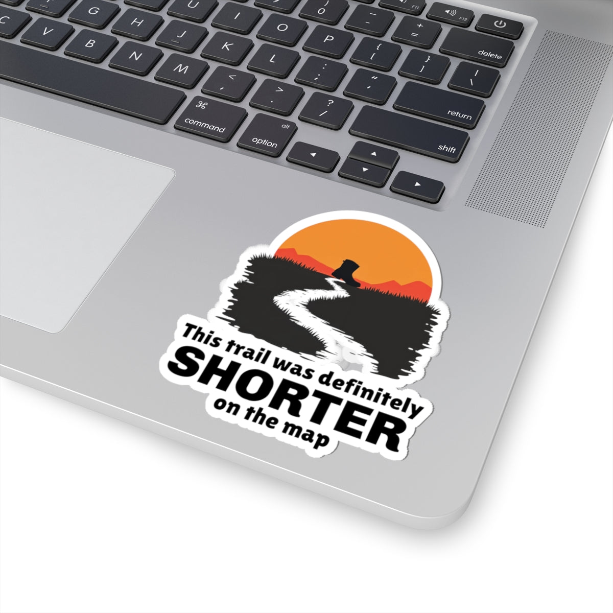 Hiker Humor Sticker - 'Shorter on the Map' Vinyl Decal for Backpackers & Trail Runners