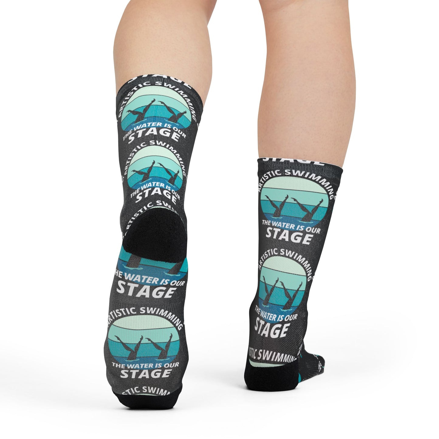 Synchro Swim Socks - The Water Is Our Stage Socks for Synchronized Swimmers, Teams