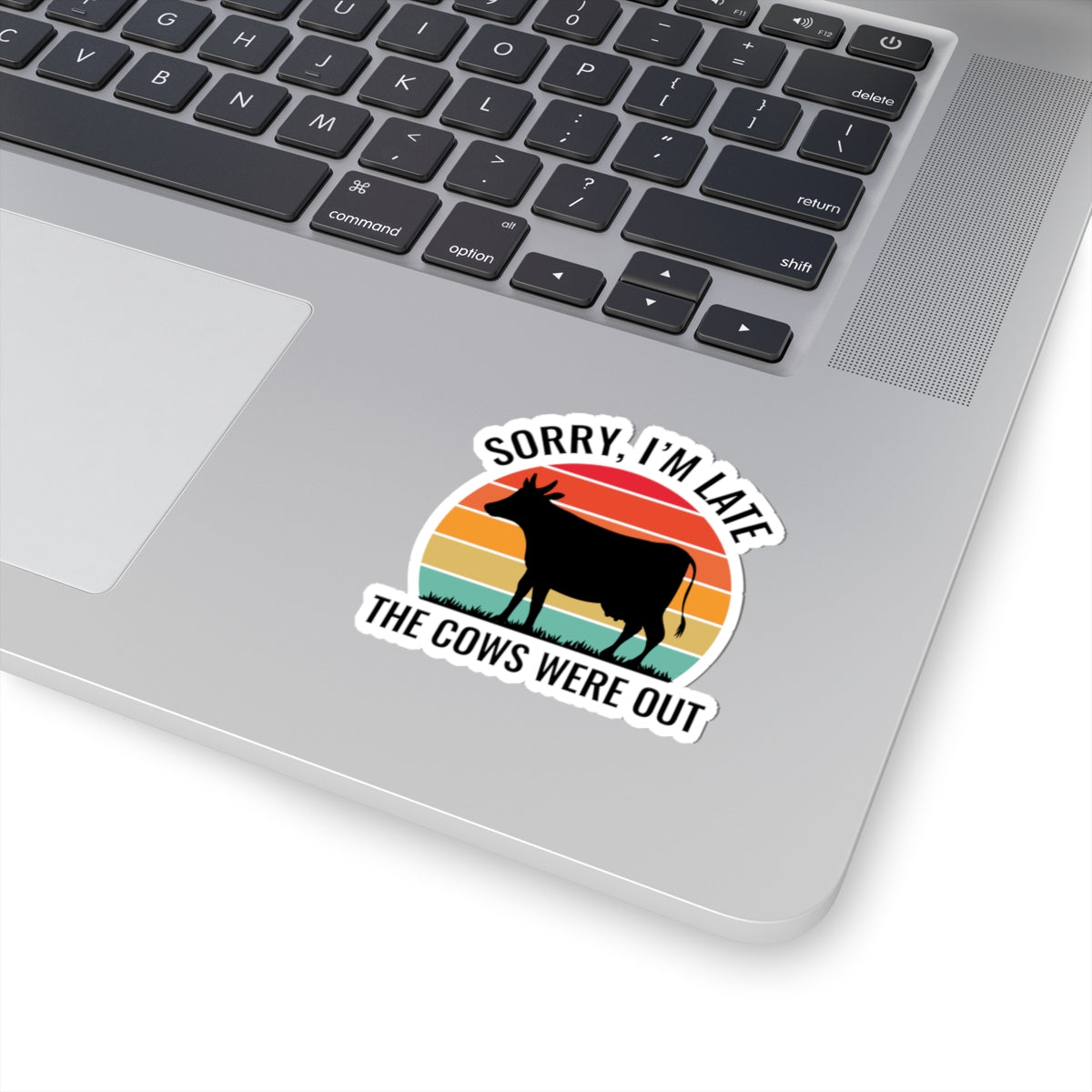 Farmer Late Sticker - Cow Humor Vinyl Decal for Agriculture Workers & Ranch Hands