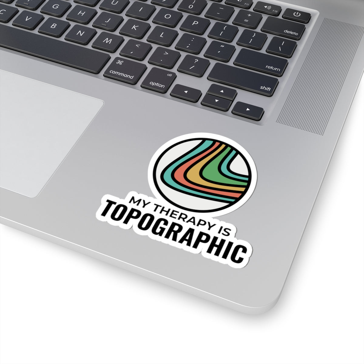 Topographic Therapy Sticker - Contour Map Art Vinyl Decal for Hikers