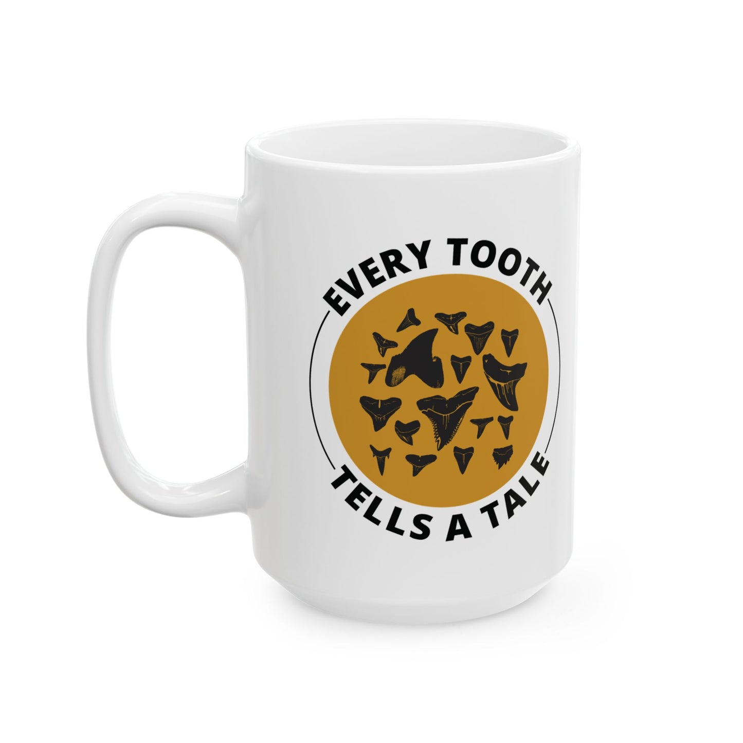 Shark Tooth Collector Mug - Fossil Hunting Ceramic Cup for Paleontology Fans