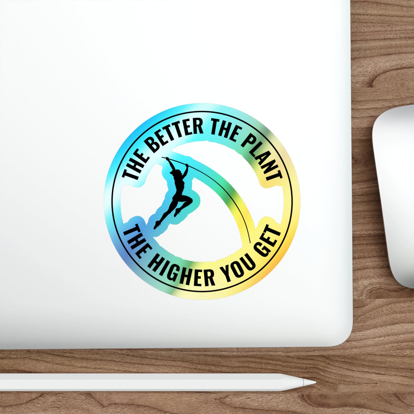 Pole Vault Sticker Inspirational Holographic Vinyl - Motivational Track & Field Decal for Jumpers & Athletes