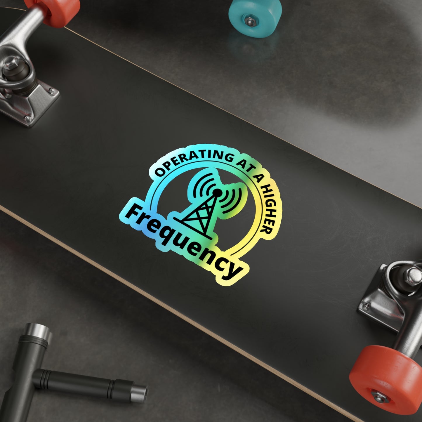 Amateur Ham Radio Operator Stickers Holographic Vinyl Decal - HF Bands & High-Frequency Ops