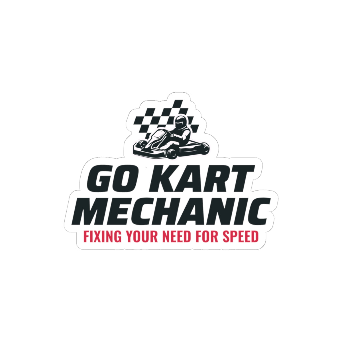 Go Kart Racing Sticker Vinyl - Mechanic Decal for Speed Enthusiasts
