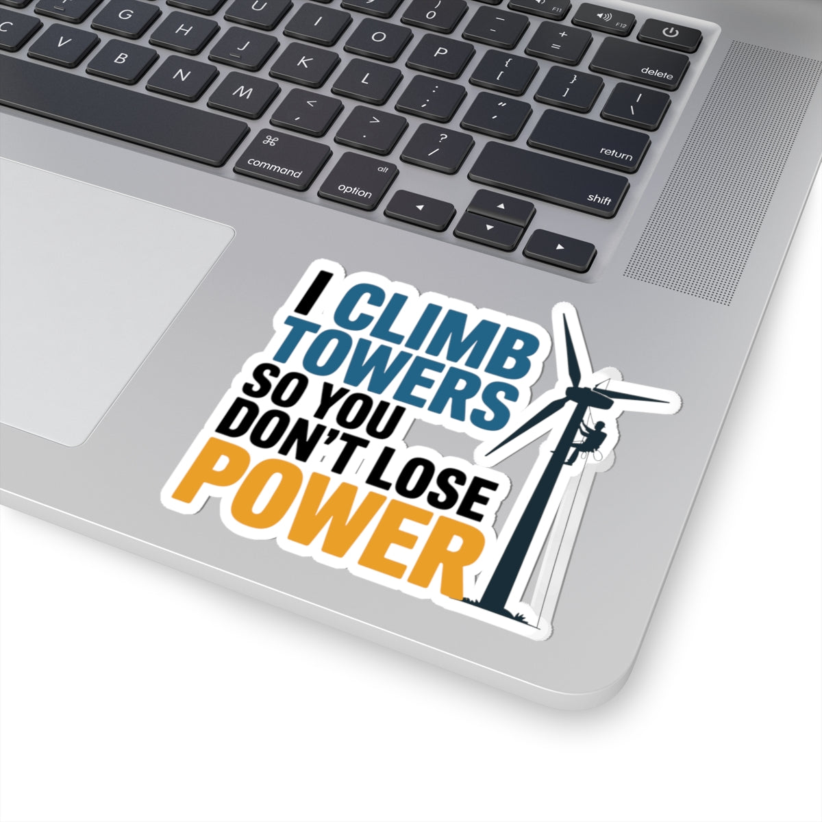 Wind Turbine Climber Sticker - Industrial Vinyl Decal for Tower Technicians & Grid Workers