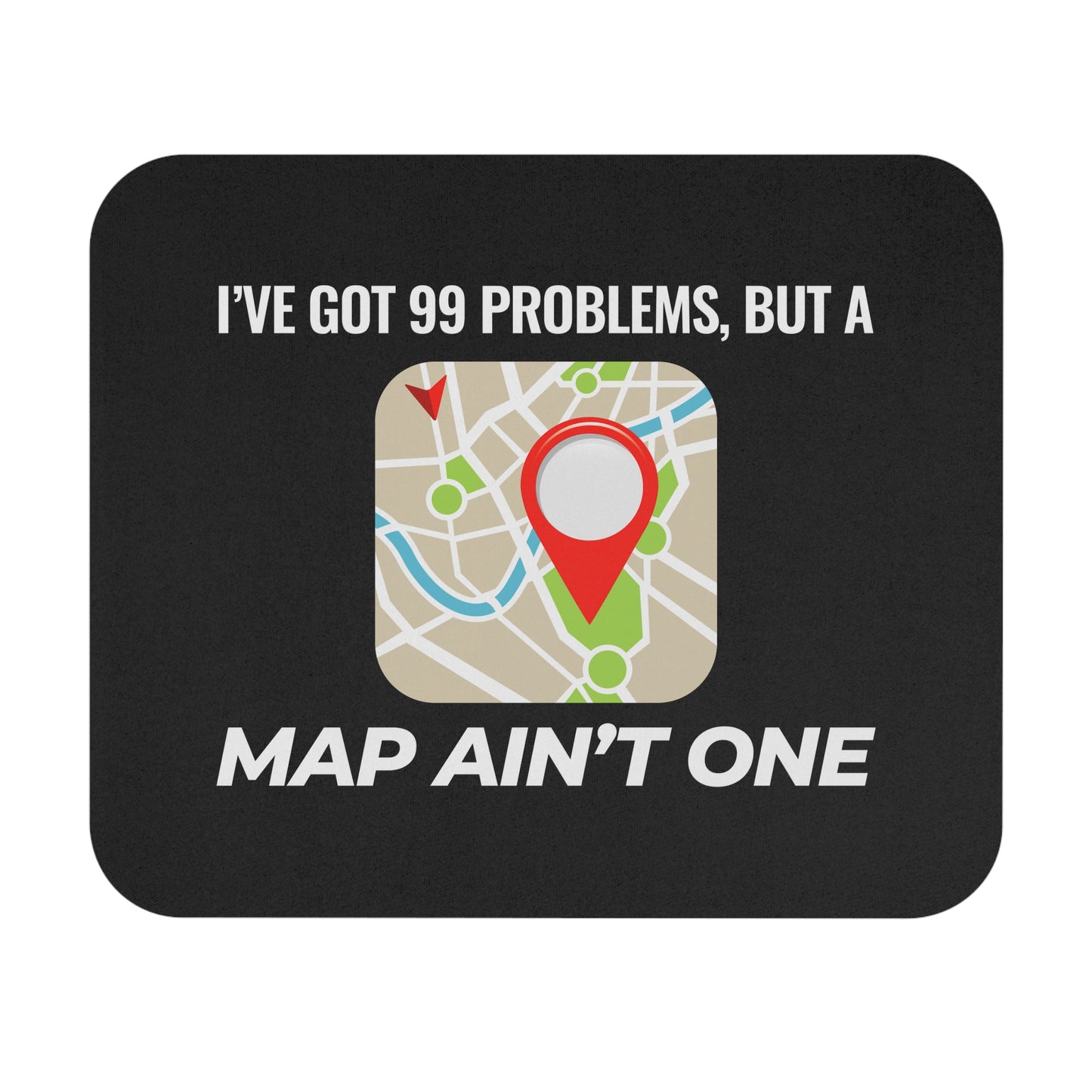 Funny Map Mouse Pad - GPS Location Navigator Non-Slip Rubber Base for Travelers & Geographers