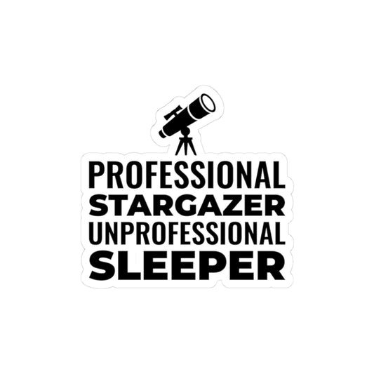 Stargazer Humor Sticker - Sleep-Deprived Astronomer Vinyl Decal for Night Sky Lovers