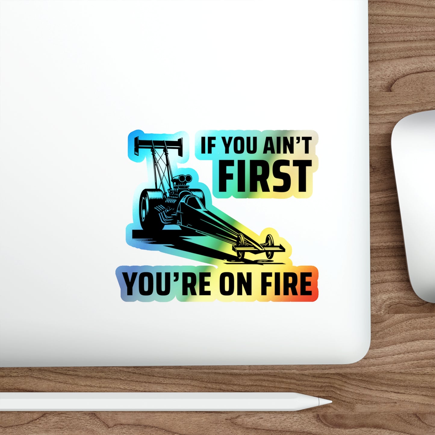 Dragster Drag Racing Holographic Stickers Vinyl – Quarter Mile Muscle Decal for Street Racers