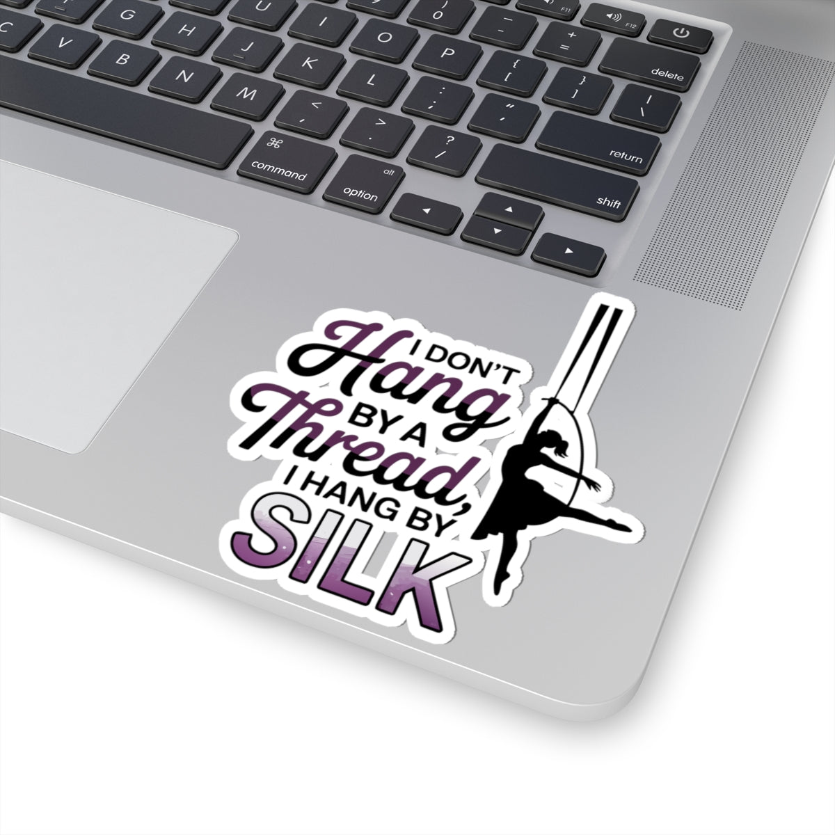 Aerial Silk Sticker – Witty Script Quote Decal for Aerialists Circus Arts Students and Fabric Performers